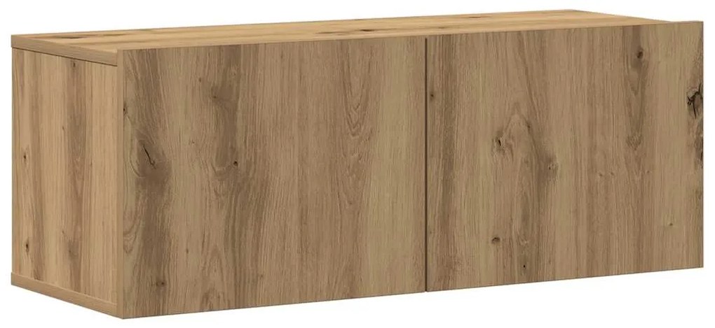 Conjunto de armário TV parede 8 pcs madeira carvalho artisiano