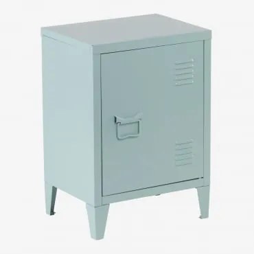 Mesa de cabeceira com armário de aço Pohpli Verde Abeto - Sklum