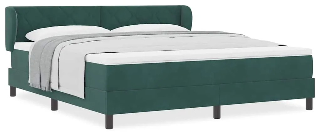 Cama Box Spring com Colchão VidaXL Verde Escuro 180x200 cm Veludo