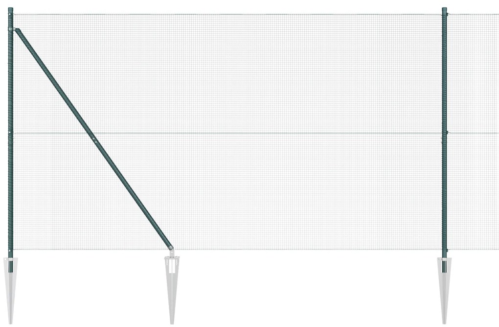 Cerca de Malha Soldada com 13 Estacas de Anexo Verde 1.6 x 2.5 m Aço