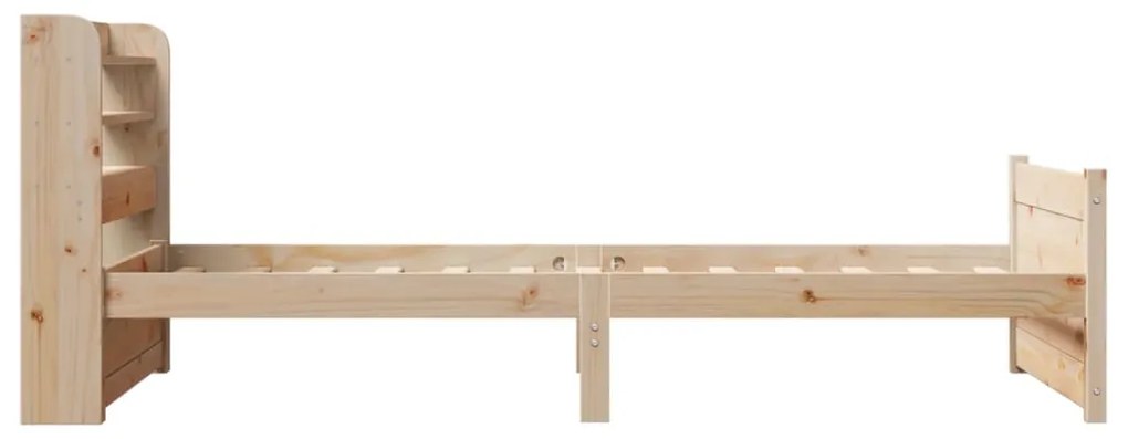 Estrutura de cama com cabeceira 75x190 cm pinho maciço