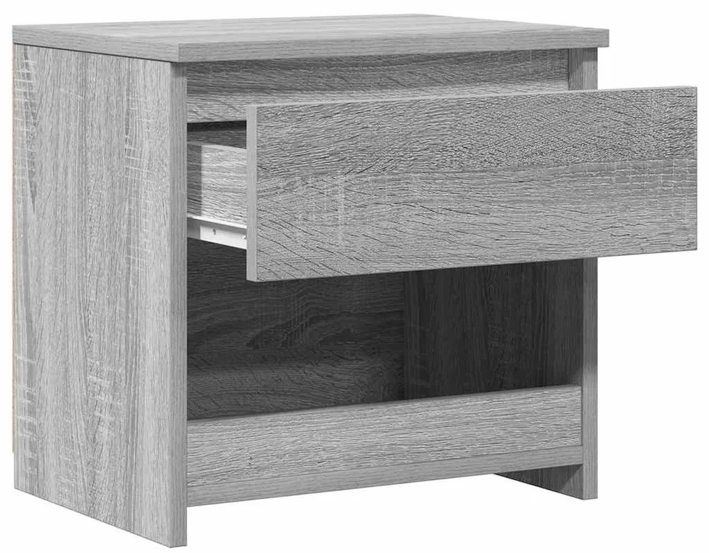 Mesa cabeceira 2pcs 40x30x39cm derivado madeira cinzento sonoma