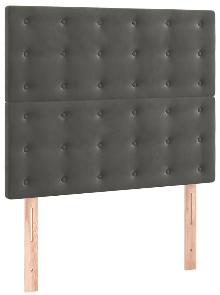 Estrutura de cama sem colchão 120x200 cm veludo cinzento-escuro