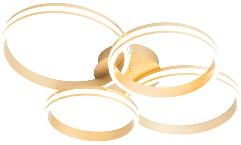 Candeeiro de teto latão com LED regulável em 3 níveis 4 luzes - Navara Design