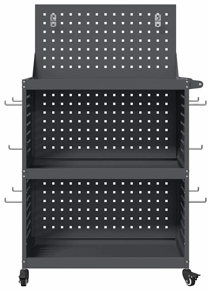 Carro de Ferramentas com prateleira com roda Antracite 65 x 35 x 111 c