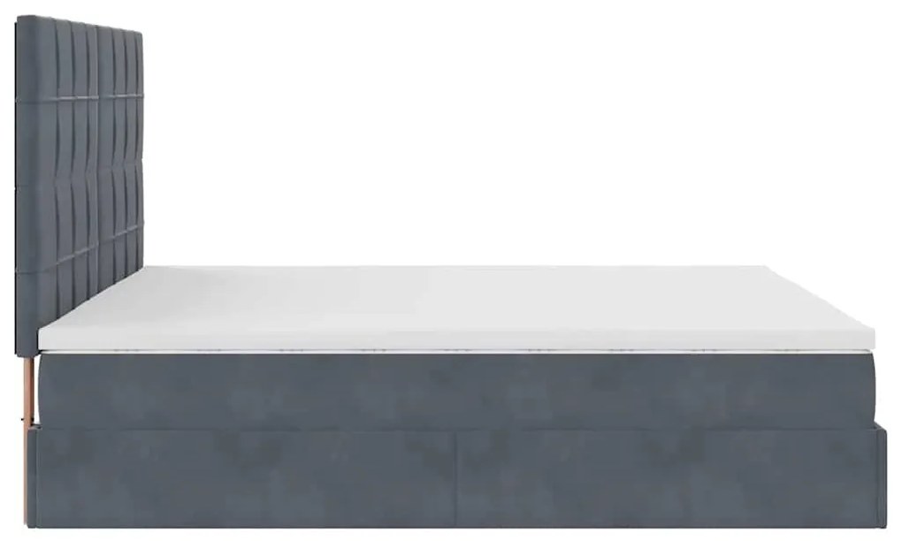 Estrutura cama otomana colchões 160x200 cm cinzento escuro