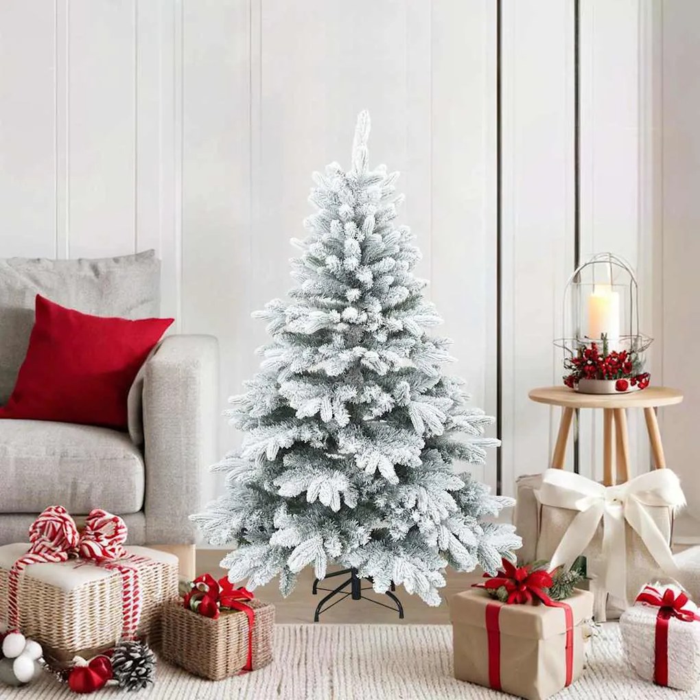vidaXL Árvore de Natal Artificial Articulada Nevado Flocked Branco