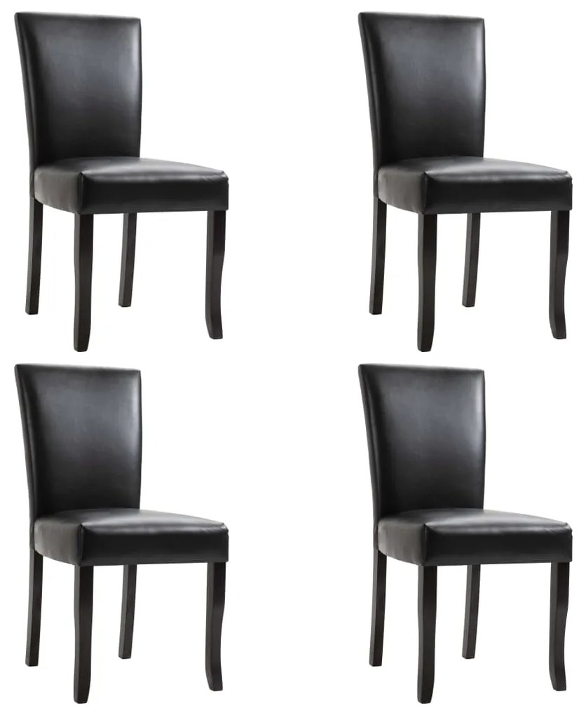 vidaXL Cadeiras de jantar 4 pcs couro artificial preto