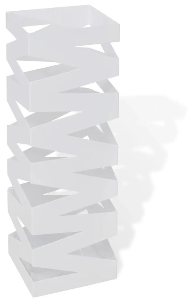 242468 vidaXL Suporte guarda-chuvas/de armazenamento quadrado branco aço 48,5 cm
