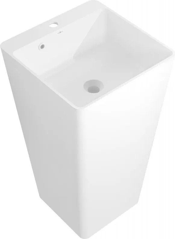 Mexen Neva lavatório de pé livre de conglomerado 45 x 45 cm, branco mate - 26614500