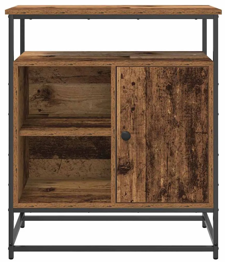 Buffet vidaXL Madeira Velha 69x35x80 cm Madeira engenheirada e Aço
