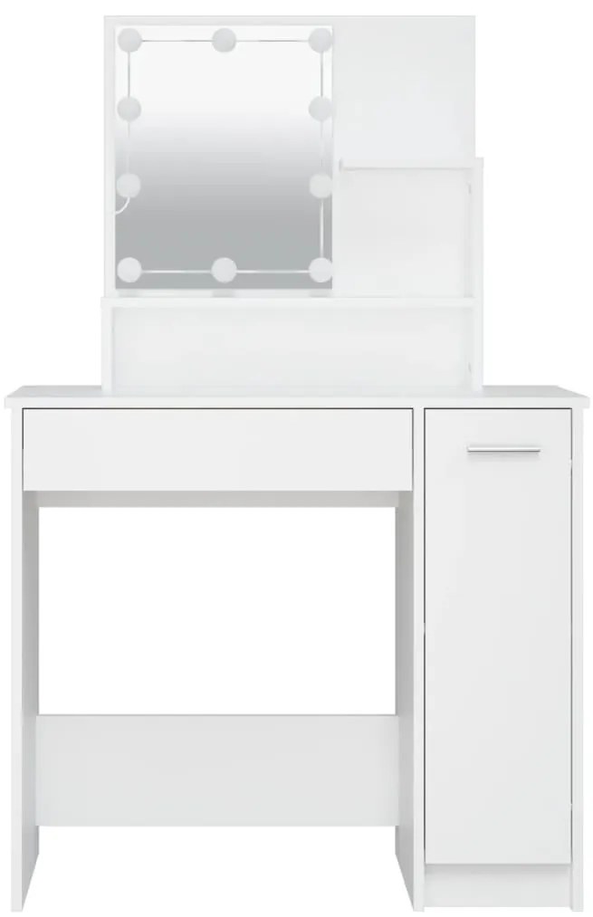 Toucador com LEDs 86,5x35x136 cm cor branco