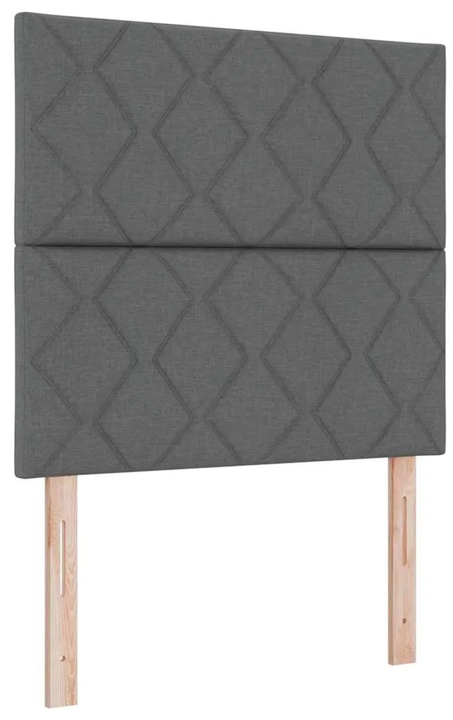 Cama Box Spring com Colchão e Base Cinza Escuro 100x200 cm Tecido