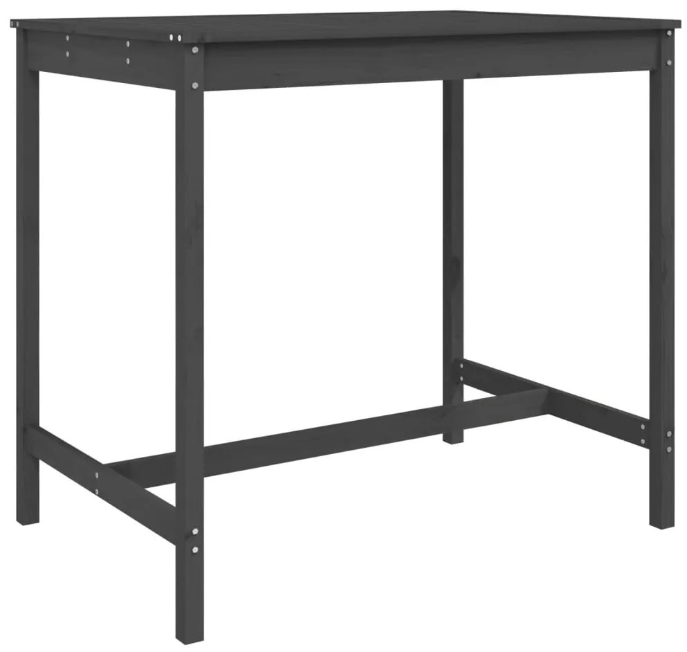 5 pcs conjunto de bar para jardim pinho maciço cinzento