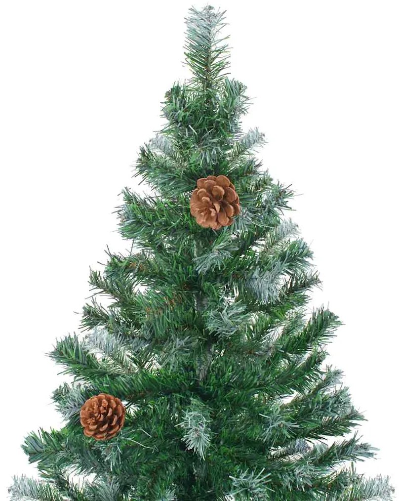 Árvore Natal artificial pré-iluminada c/ bolas e pinhas 180 cm