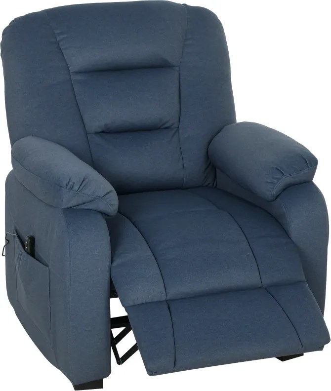 Poltrona Reclinável Elétrica Silenciosa com Função Memória Apoio para os Pés Controlo Remoto Porta USB 96x90x105 cm Azul