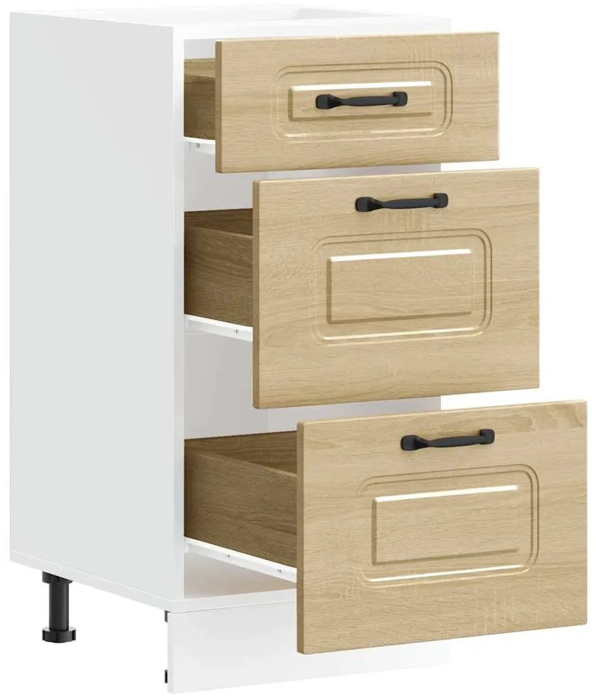Armário de cozinha baixo Kalmar branco alto brilho