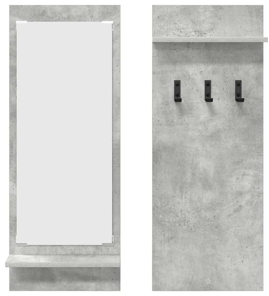 Cabideiro de Parede Cinza concreto 70 x 10 x 90 cm
