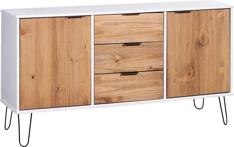 vidaXL Buffet New York 130,6 x 43 x 73,6 cm Madeira de pinho maciça