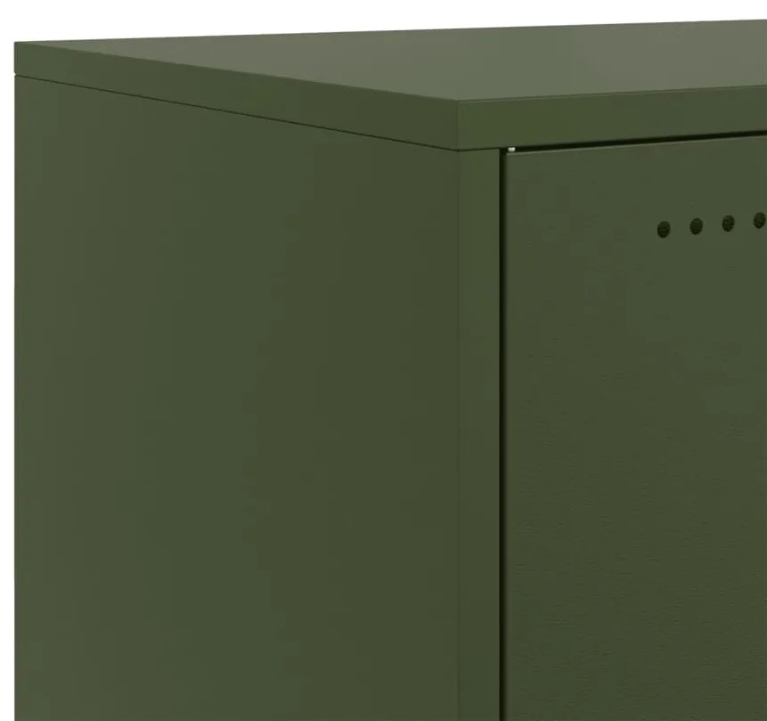 Móvel de TV 100,5x39x43,5 cm aço verde-azeitona