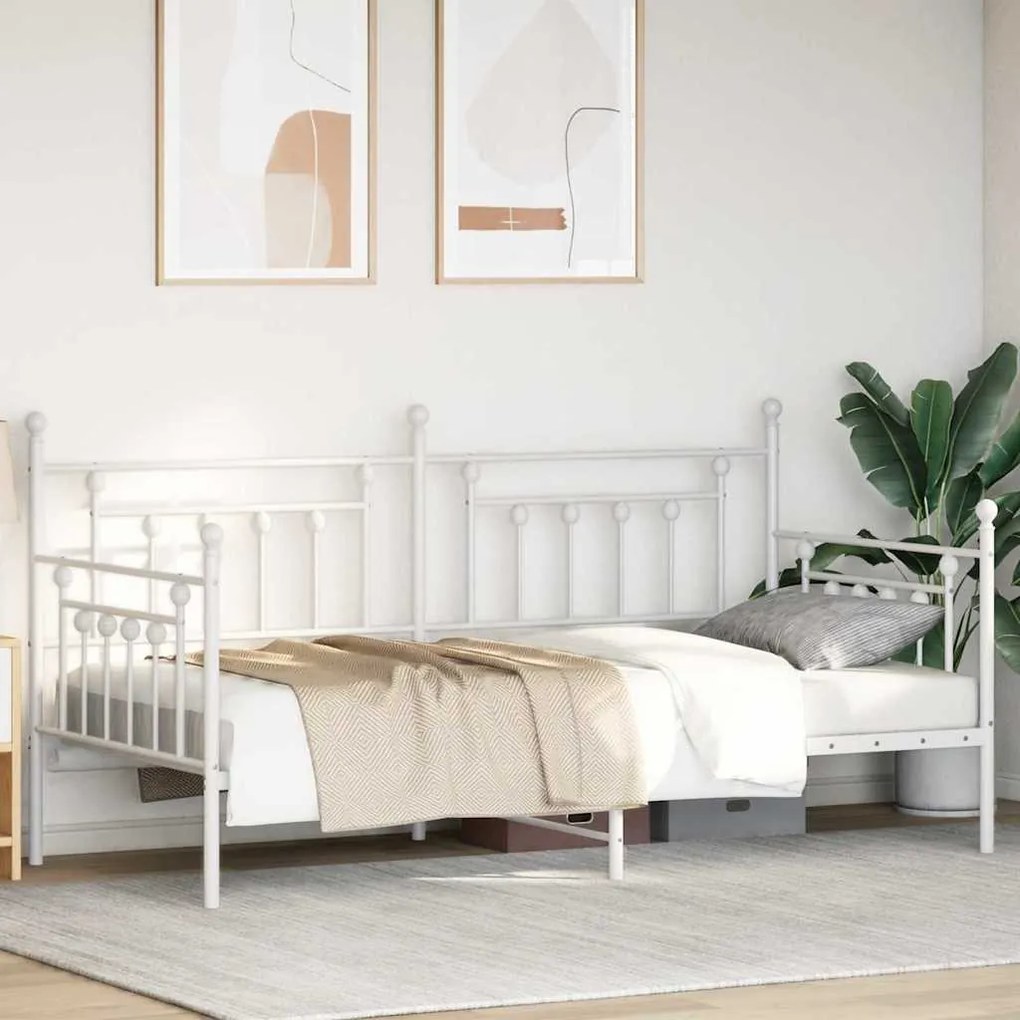 Estrutura de Cama Dia Branco 100x200 cm Aço