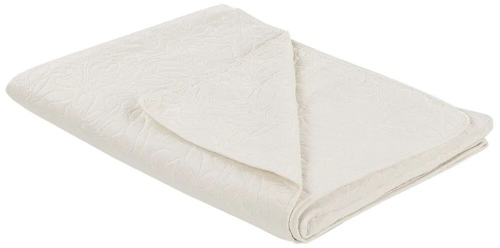 Colcha com relevo creme 160 x 220 cm RUDKHAN Beliani