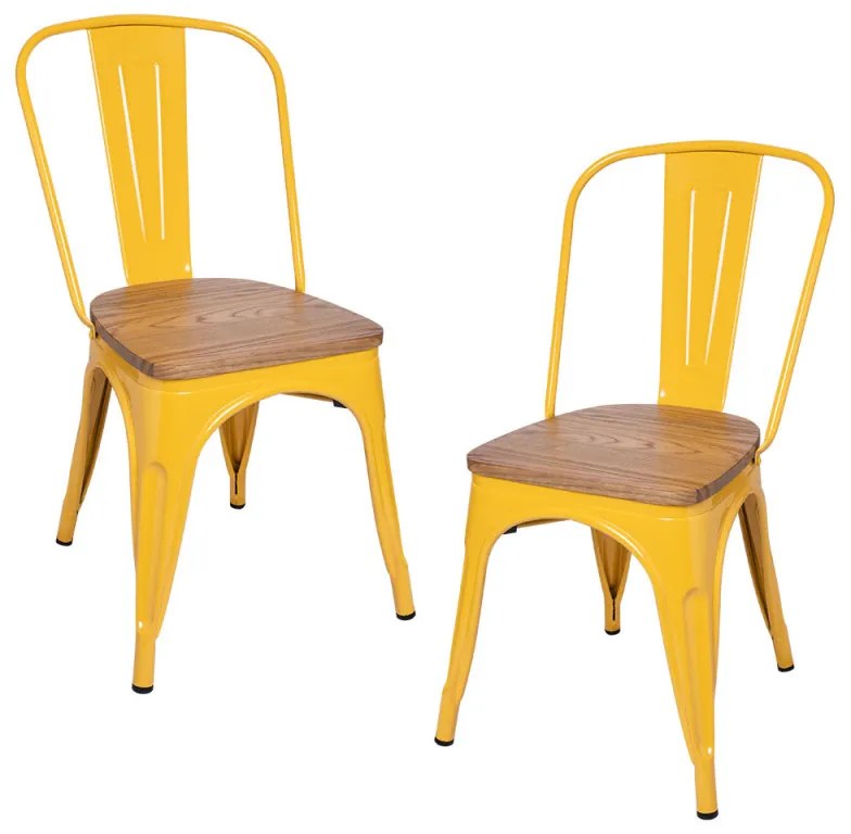 Pack 2 Cadeiras Torix Madeira Natural - Amarelo