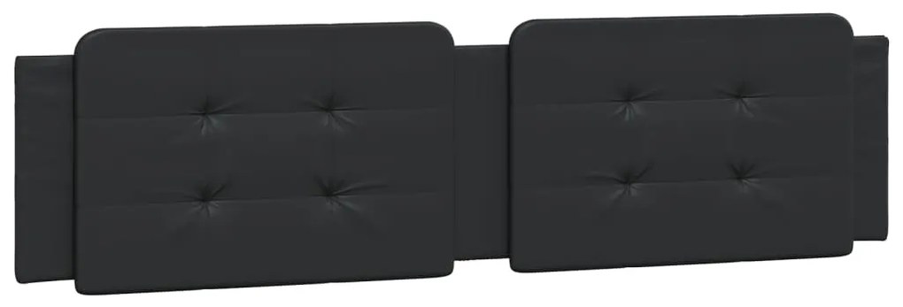 Estrutura de cama c/ luzes LED 160x200cm couro artificial preto