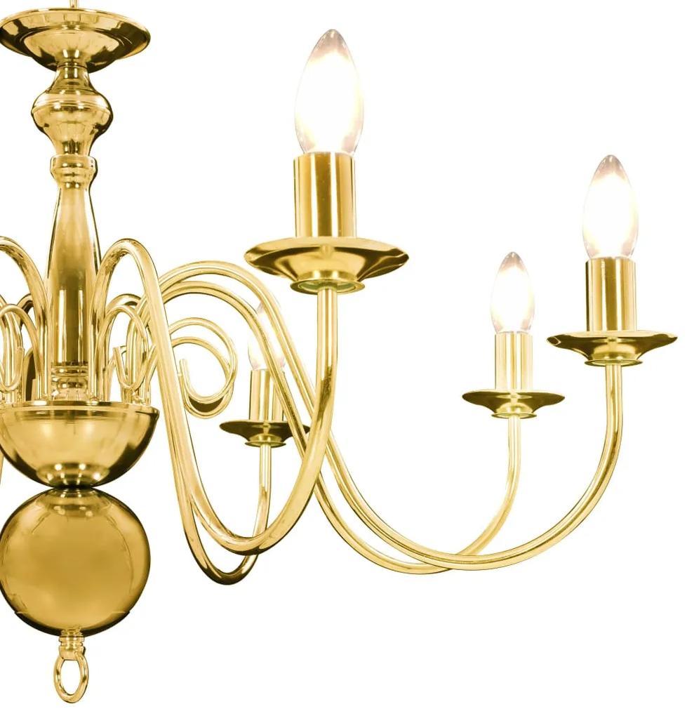 Lustre de 8 lâmpadas E14 dourado