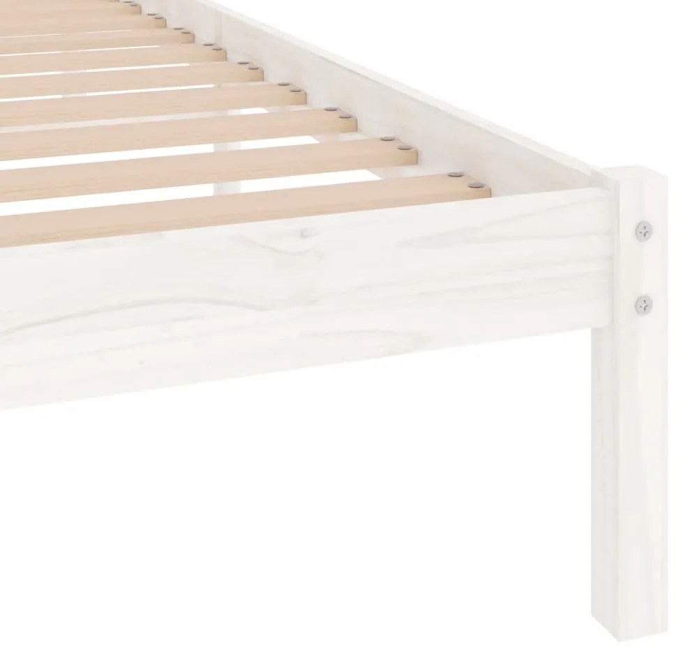 Estrutura cama pequena solteiro 75x190 cm madeira maciça branco