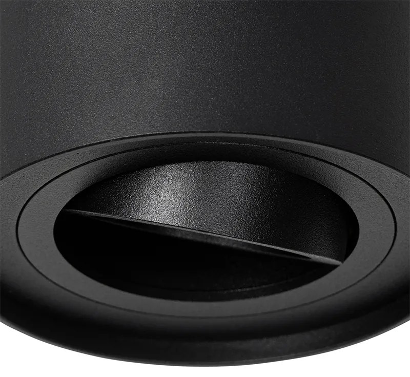 Foco de teto moderno preto rotativo e inclinável - Rondoo Up
