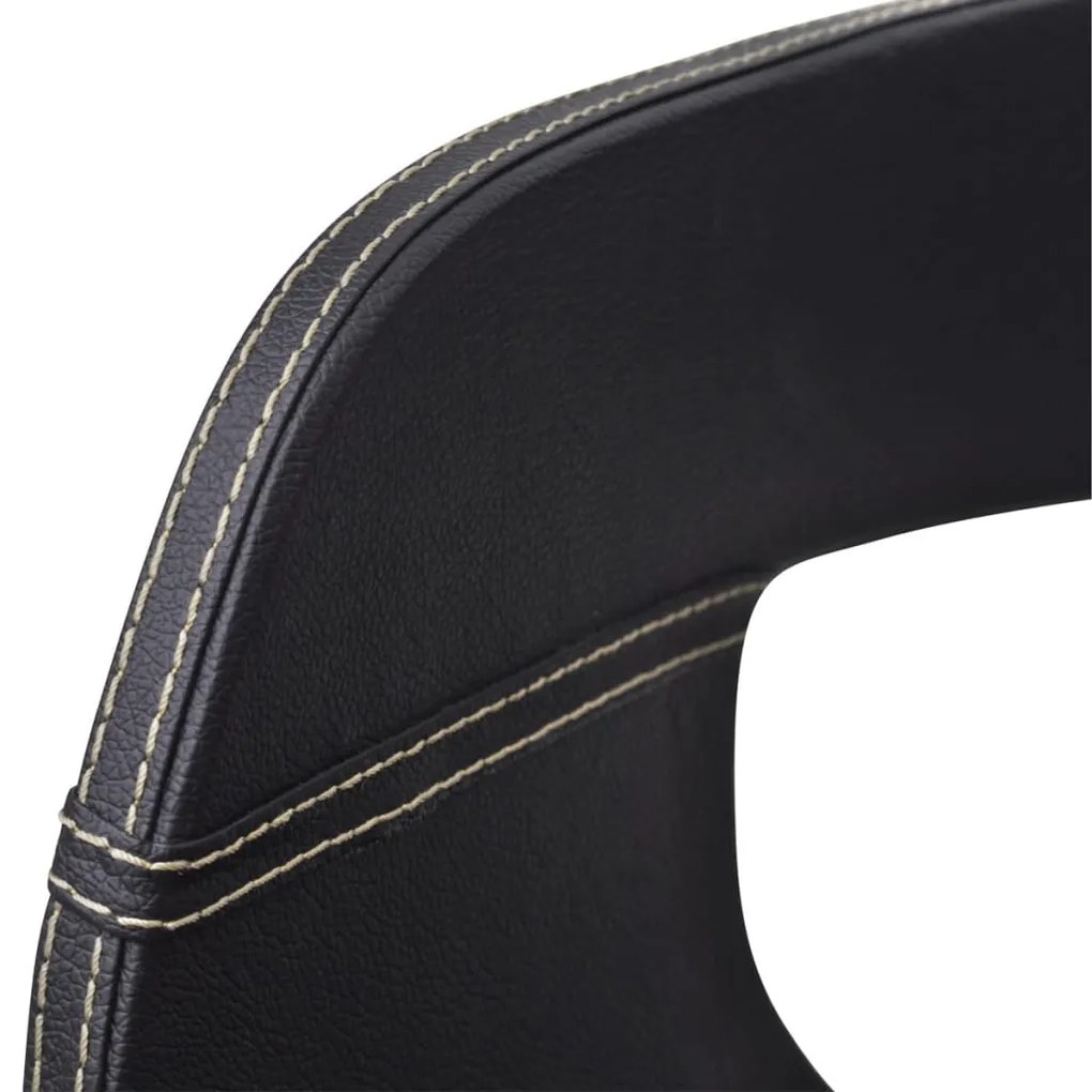 Cadeiras jantar 2 pcs madeira curvada e couro artificial preto