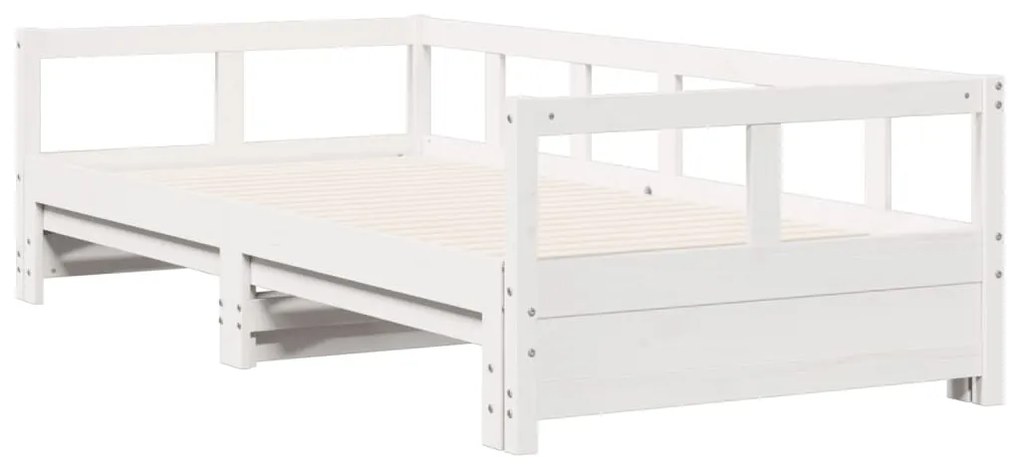Sofá-cama sem colchão 80x200 cm madeira de pinho maciça branco