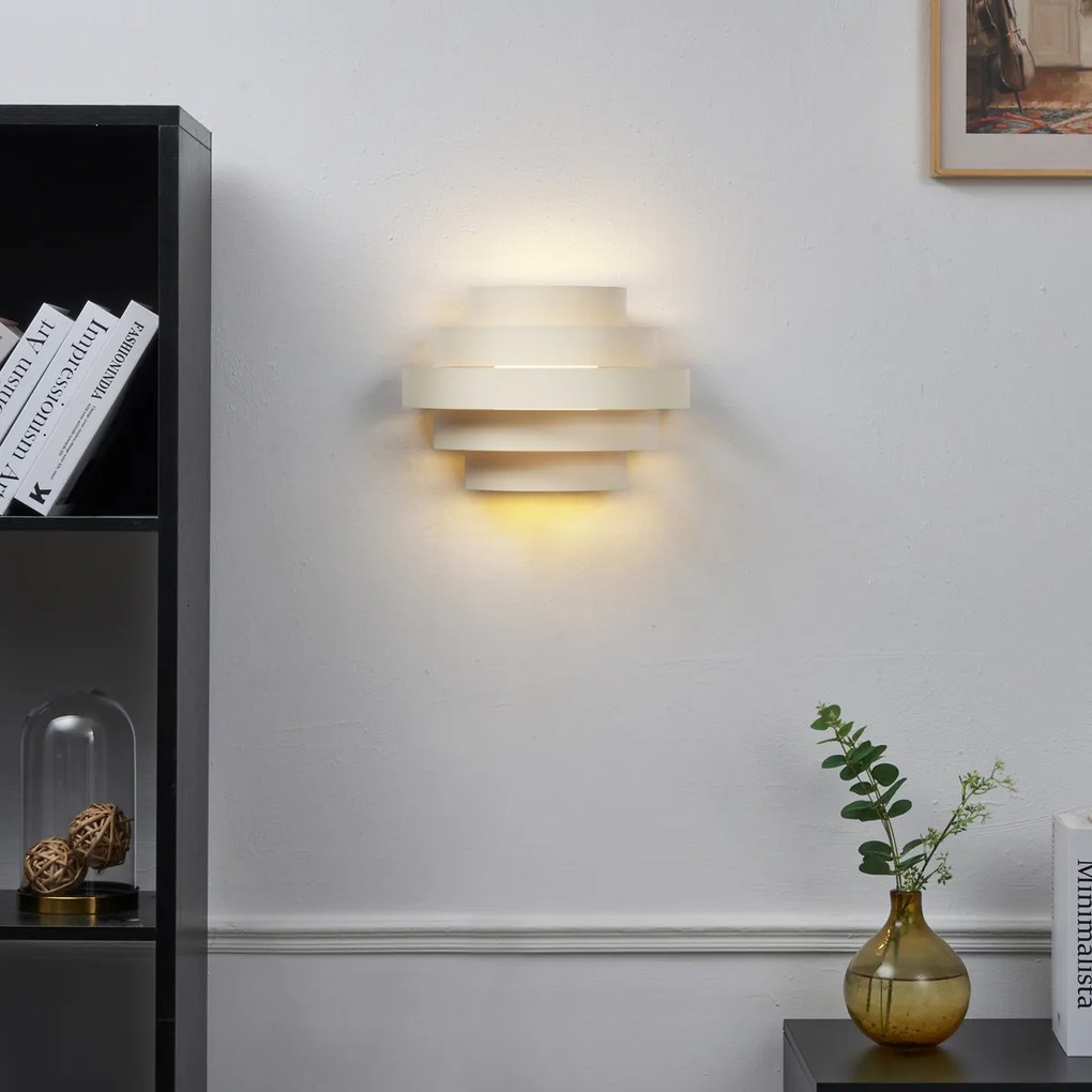 Candeeiro de Parede Moderno Bege Incl. LED Regulável em 3 Níveis - Lines