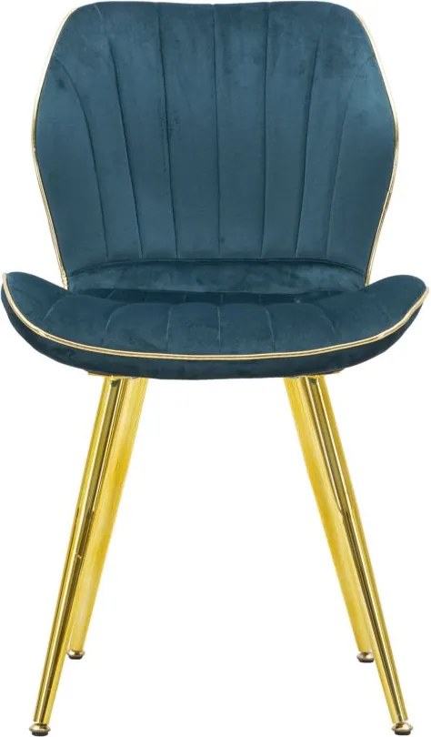 CONJUNTO DE 2 CADEIRAS 46X58X77 CM AZUL-VERDE E DOURADO