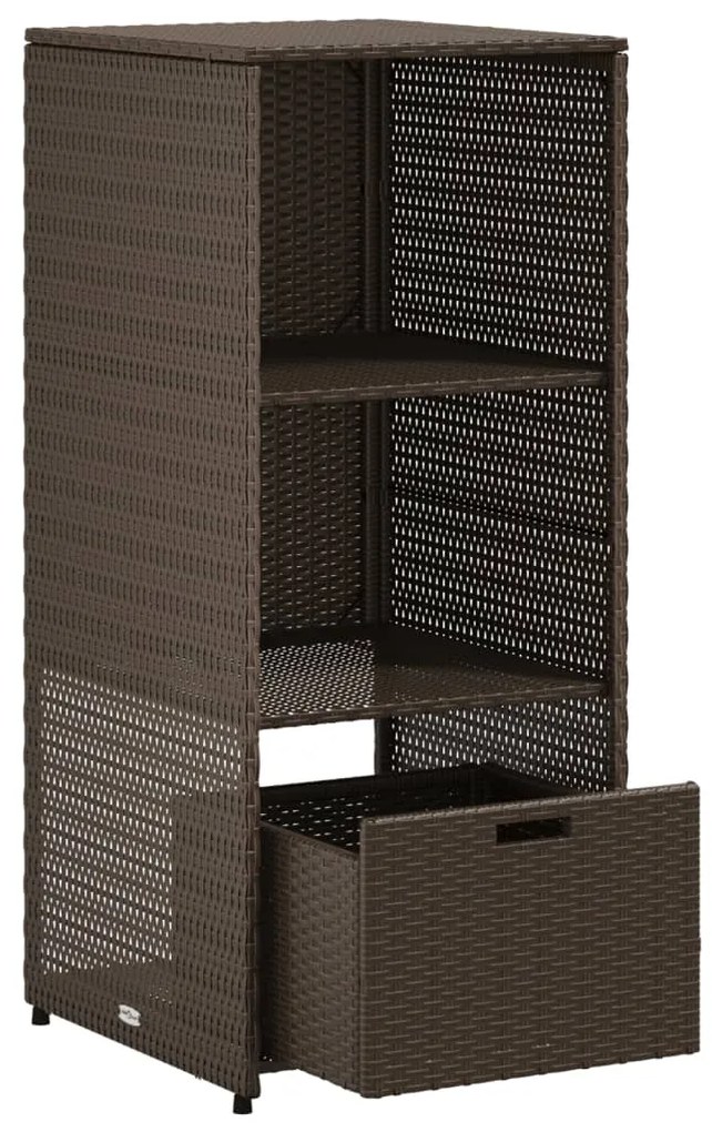 Armário de arrumação para jardim 50x55x115 cm vime PE castanho