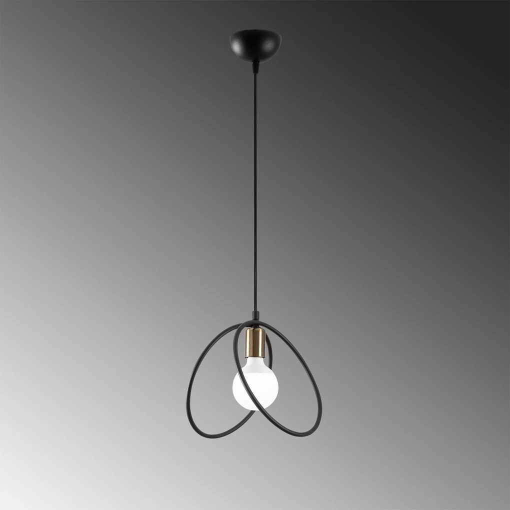 Candeeiro de Teto Circle – Preto – 24 x 24 cm