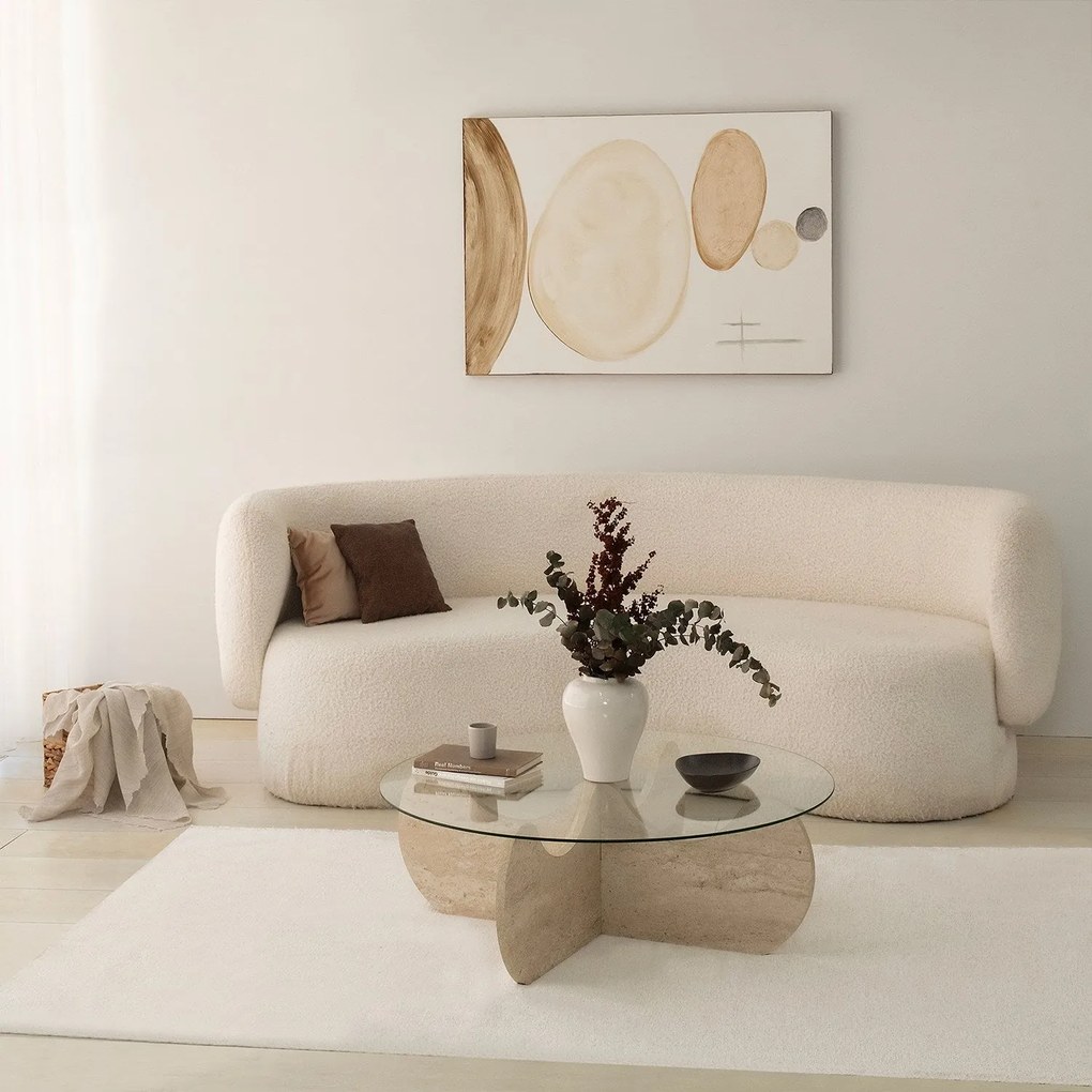 Mesa de Centro Himalayas – Travertino – Diâmetro 90 cm Altura 30 cm