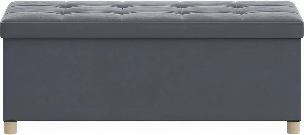 Banco com espaço de arrumação, 38 x 110 x 40 cm cinzento