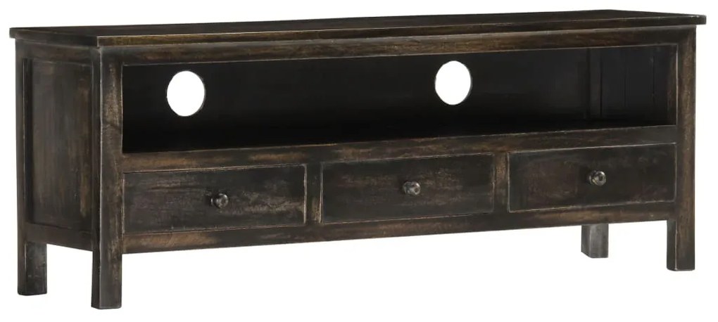 vidaXL Móvel de TV 120x30x45 cm madeira de mangueira maciça preto