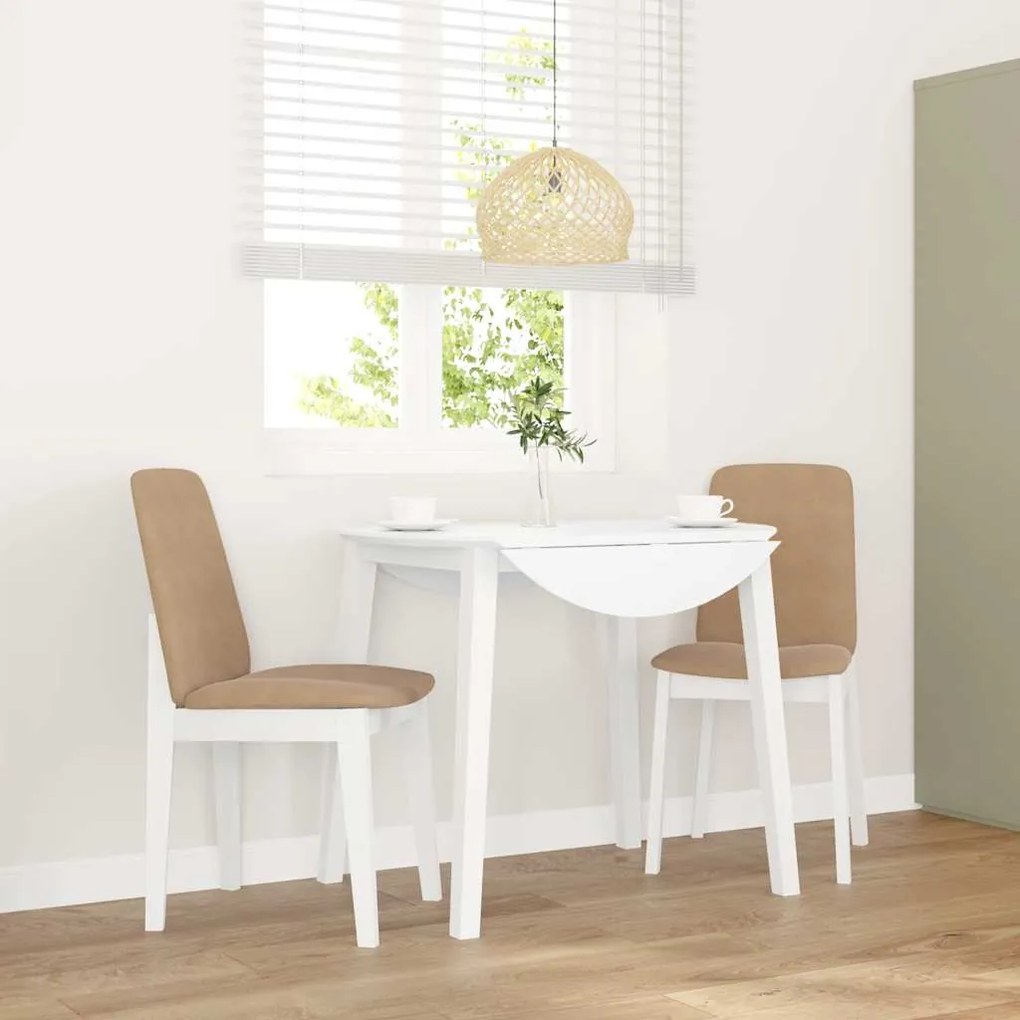 vidaXL Cadeiras de jantar com almofadões 2 pcs madeira maciça branco