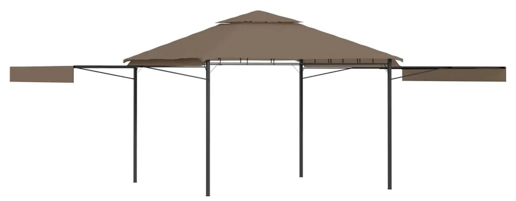 vidaXL Gazebo toldo duplo extens. 3x3x2,75m 180g/m² cinza-acastanhado