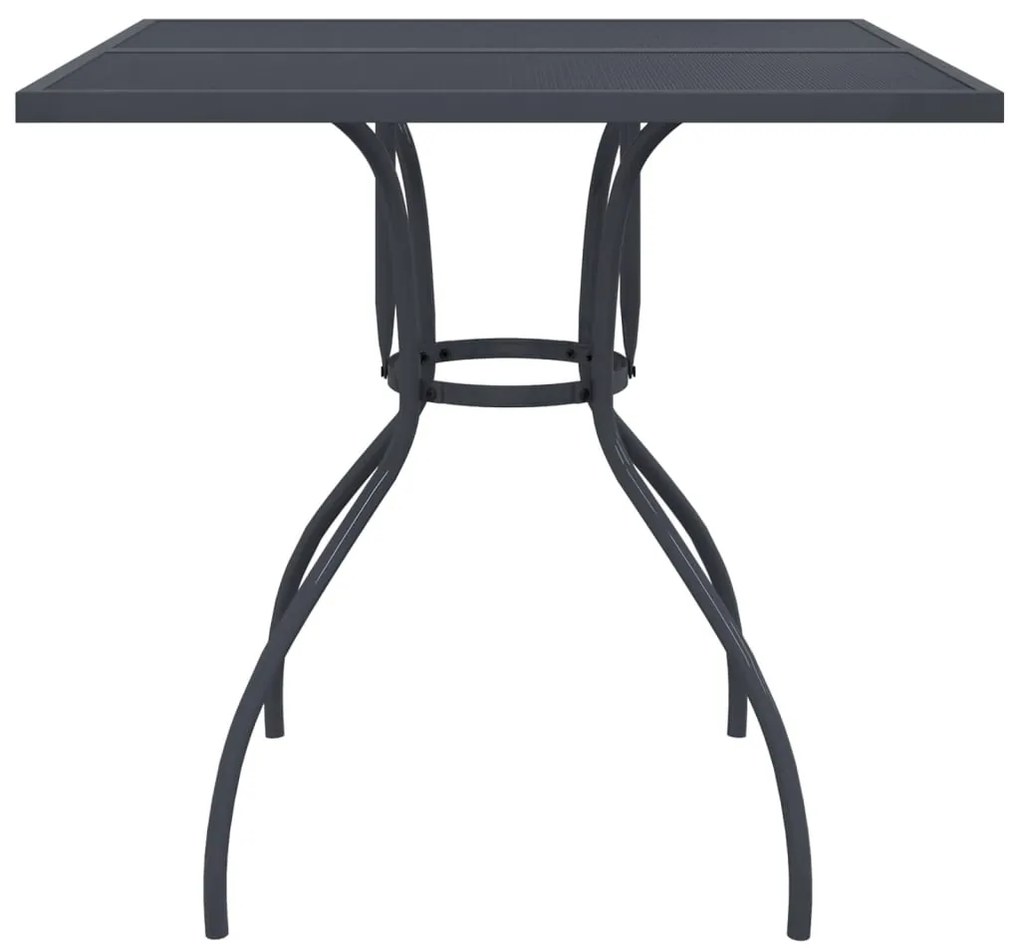 3 pcs conjunto de jantar para jardim rede de metal antracite