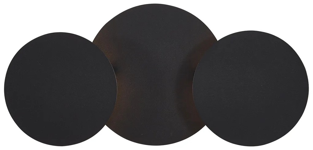 Candeeiro de parede moderno preto incl. LED regulável em 3 níveis 3 luzes - Sunrise Moderno