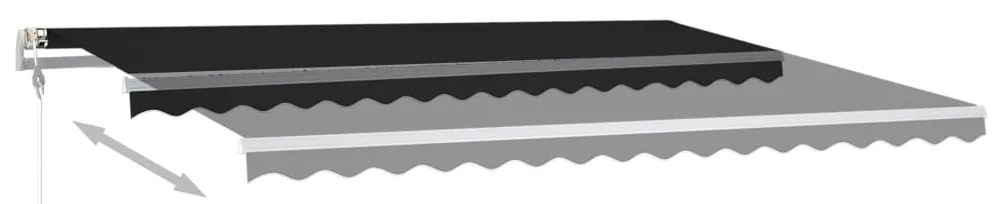 Toldo retrátil manual com luzes LED 4,5x3 m antracite