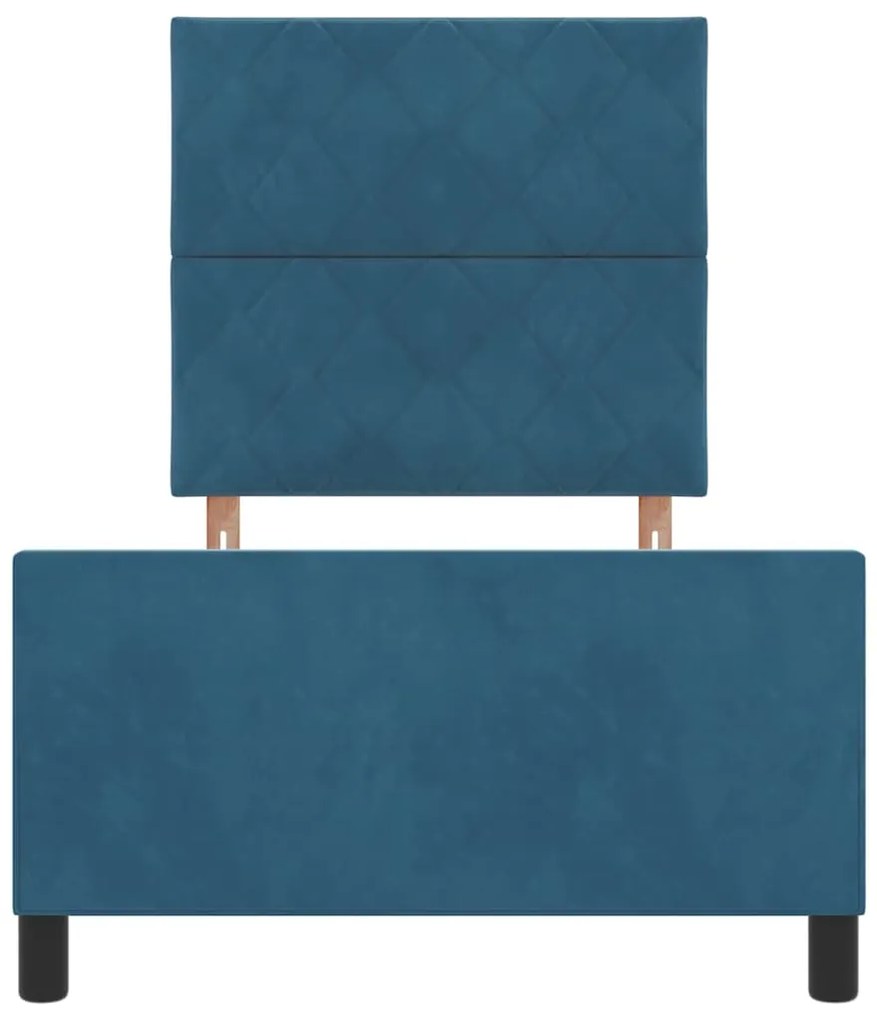 Cama vidaXL Azul Escuro 100x200 cm Veludo