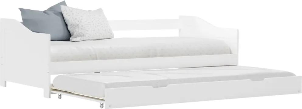 Estrutura sofá-cama de puxar madeira de pinho 90x200 cm branco