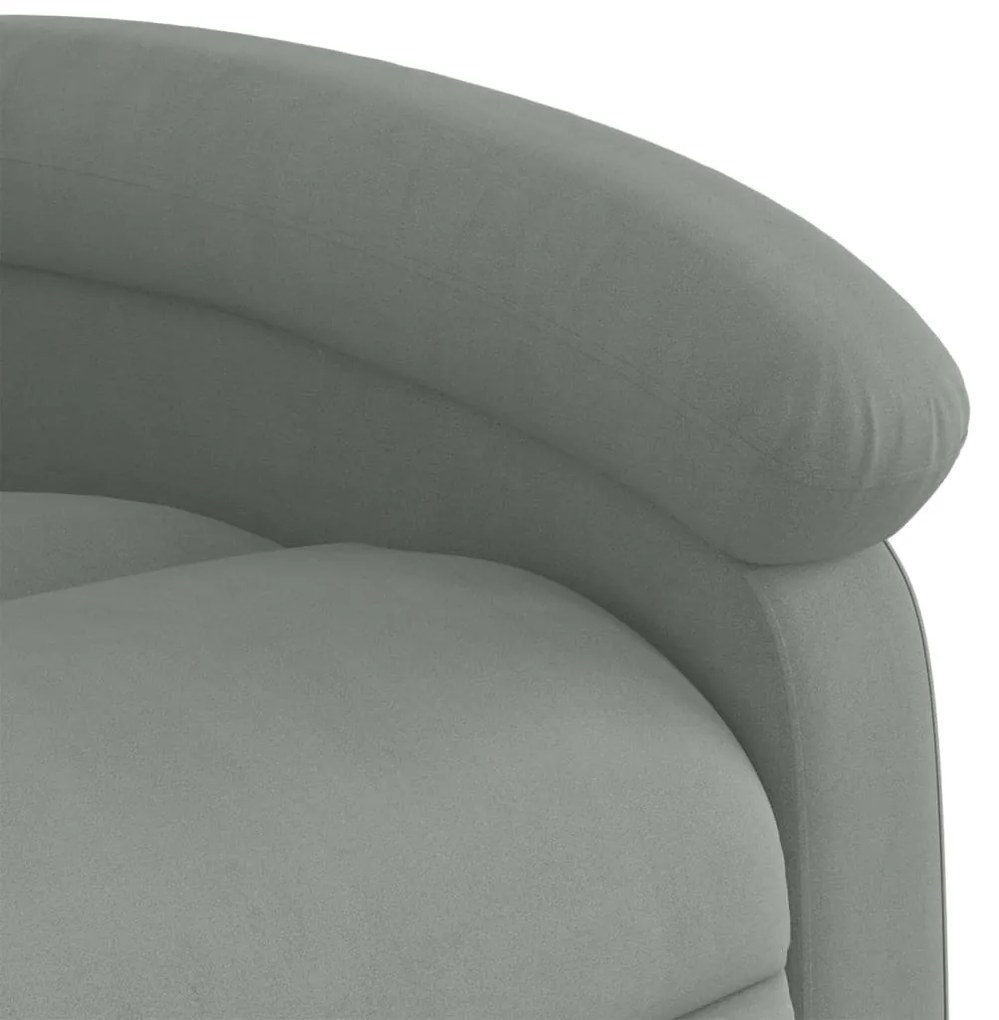 Poltrona reclinável veludo cinzento-claro