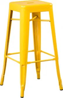 Banqueta Alta Empilhável Em Aço Lix Amarelho Amarelho Intenso & ↑75 Cm - Sklum