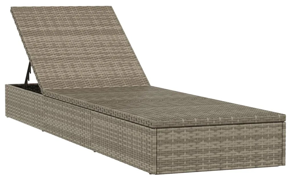 Espreguiçadeira com mesa vime PE cinza